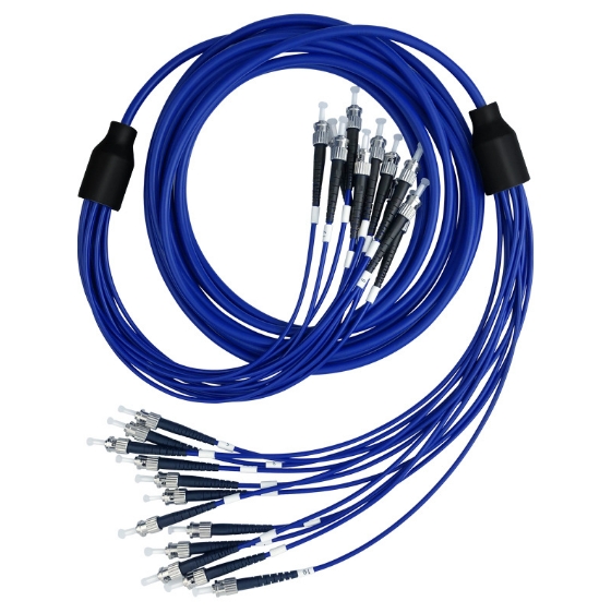 12芯礦用鎧裝單模光纖跳線 ST-SM-5M-12X